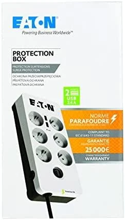 Eaton PB6UF viršįtampių ribotuvas 6 AC išvestis(ys / čių) 220 - 250 V Juoda, Balta