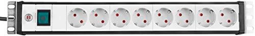 Brennenstuhl 19 "1.5", 8xCEE 7/4, 1xCEE 7/7, pet-protected connectors, 3m cable, sidabrinis / juodas 1156057018 / GT-663