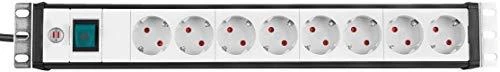 Brennenstuhl 19 "1.5", 8xCEE 7/4, 1xCEE 7/7, pet-protected connectors, 3m cable, sidabrinis / juodas 1156057018 / GT-663
