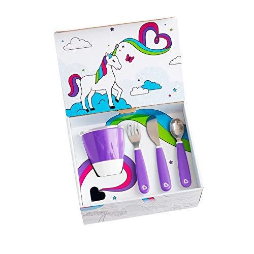 MUNCHKIN indų rinkinys COLOUR ME HUNGRY DINNIN SET, violetinis