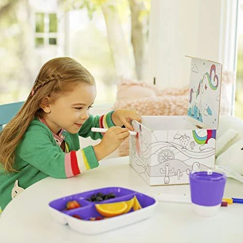 MUNCHKIN indų rinkinys COLOUR ME HUNGRY DINNIN SET, violetinis