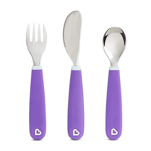 MUNCHKIN indų rinkinys COLOUR ME HUNGRY DINNIN SET, violetinis