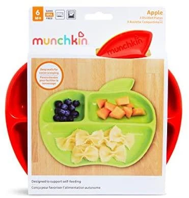 MUNCHKIN lėkštės su skyreliais, Lil Apple, 6mėn+, 3 vnt, 91513P