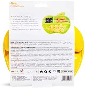 MUNCHKIN lėkštės su skyreliais, Lil Apple, 6mėn+, 3 vnt, 91513P