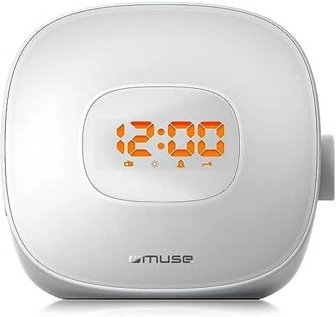 Muse Mūza | Šviesos laikrodžio radijas | ML-198CR | Signalizacijos funkcija | AUX in | Baltas