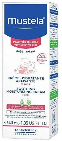 "Mustela" labai jautrios odos raminamasis drėkinamasis kremas 40ml