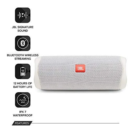 Nešiojama kolonėlė JBL Flip 5 (Balta)