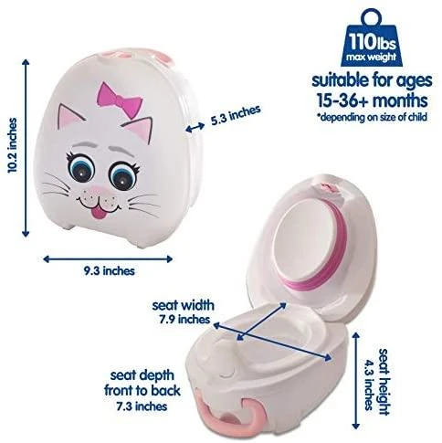 Mokomasis nešiojamas naktipuodis My Carry Potty, katytė, rožinės spalvos