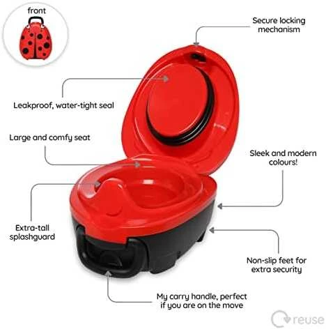Mokomasis nešiojamas naktipuodis My Carry Potty, lapė, raudonos spalvos