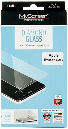 MyScreen Deimantinis stiklas Ekrano apsauga, Apple, iPhone Xs Max, Grūdintas stiklas, Skaidrus