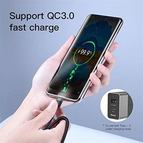 Baseus Cafule kabelis USB-C PD 2.0 QC 3.0 60W 2m - Pilka / Juoda