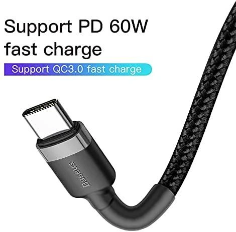 Baseus Cafule kabelis USB-C PD 2.0 QC 3.0 60W 2m - Pilka / Juoda