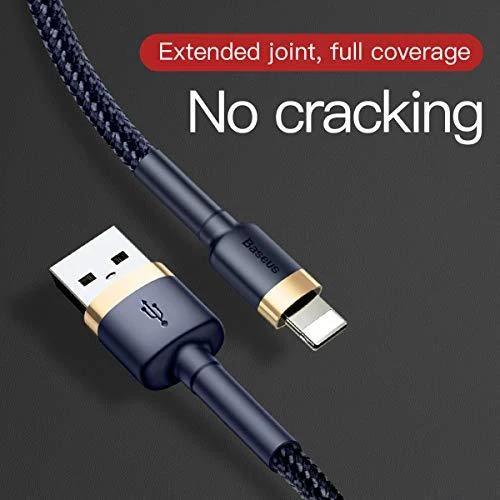 Baseus Cafule Lightning kabelis 2.4A 1m - Auksinis / Tamsiai mėlynas
