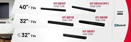 Namų kino sistema Sharp HT-SB147 2.0, Juodos spalvos