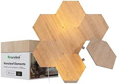 Sieninis šviestuvas Nanoleaf | Elementų medžio išvaizdos šešiakampių pradinis rinkinys (7 panelės) | Šaltos Baltos + Šiltos Baltos