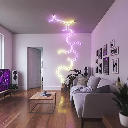 „Nanoleaf Lines“ pradinis rinkinys (15 panelių) 16 mln.+ spalvų
