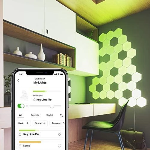 Nanoleaf Nanolapis | Formos šešiakampis - Išplėtimo paketas (3 plokštės) | 16M+ spalvų
