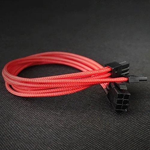 Nanoxia PCIE 6- pin - PCIE 8-pin, 0,3m, raudona (900300023)