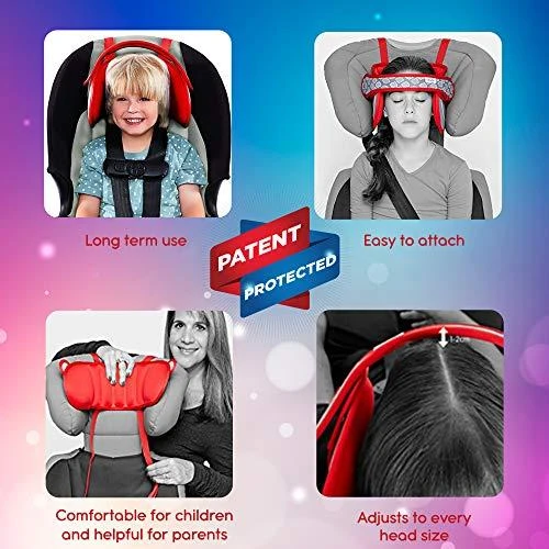 NapUp Galvos juosta laikanti galvą automobilinėje kėdutėje - raudona