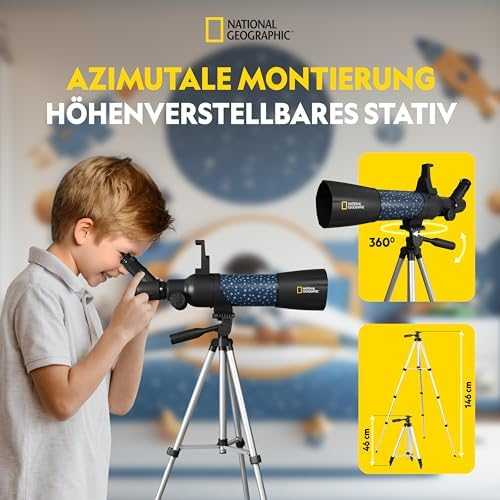Bresser Teleskopas su virtualios realybės programėle NATIONAL GEOGRAPHIC 140x