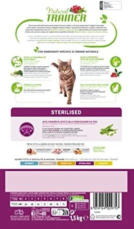 Natural Trainer Cat Adult Sterilised kalakutiena su kalakutiena 1.5kg