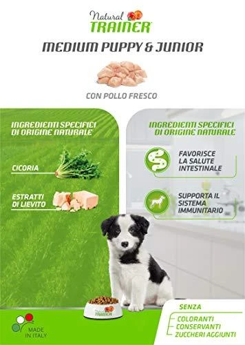 Natural Trainer PUPPY/JUNIOR MEDIUM (Vištiena) 12kg