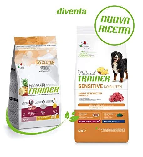 Natural Trainer ADULT DOG SENSITIVE be gliuteno Medium/Maxi su ėriena 12kg