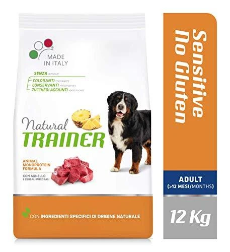 Natural Trainer ADULT DOG SENSITIVE be gliuteno Medium/Maxi su ėriena 12kg