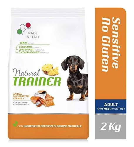 Natural Trainer ADULT DOG SENSITIVE be gliuteno MINI su lašiša 2kg