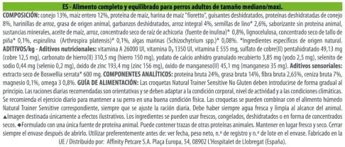 NT ADULT DOG SENSITIVE NO GLUTEN M/M RABBIT (triušiena) 3kg
