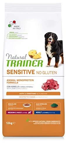 Natural Trainer ADULT DOG SENSITIVE be gliuteno Medium/Maxi su ėriena 12kg