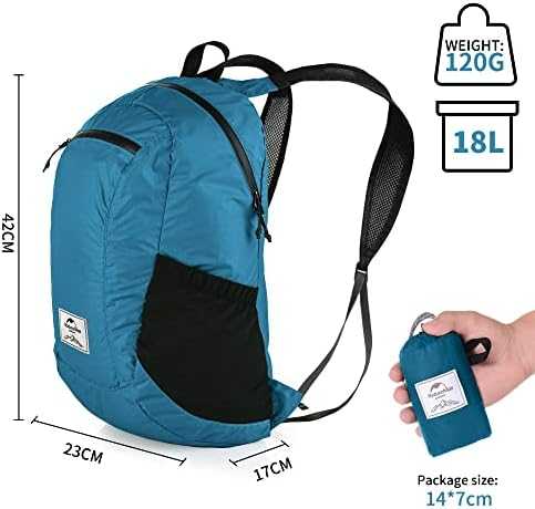 Naturehike yunyan itin lengva sulankstoma žygio kuprinė NH17A012-B 18L mėlyna