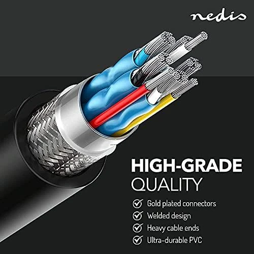 Nedis Ultra High Speed HDMI kabelis su Ethernet 1 m paauksuotu [juodas]