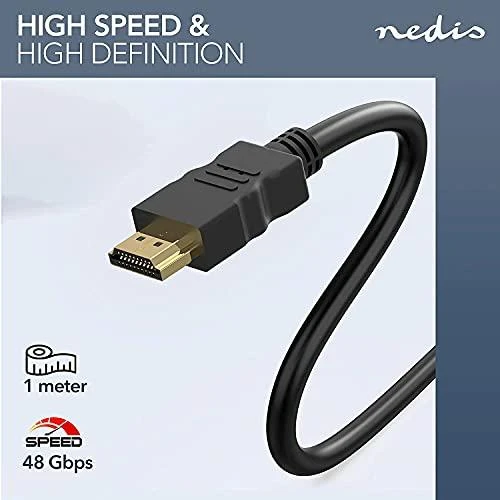 Nedis Ultra High Speed HDMI kabelis su Ethernet 1 m paauksuotu [juodas]
