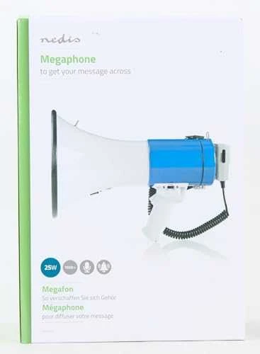 Nedis Megafonas 25W su nuimamu mikrofonu (nuotolis iki 1500 m)