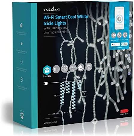 Kalėdinė puošmena Nedis WIFILXC03W250 dekoratyvinis apšvietimas Šviesos grandinėlė dekoravimui Balta 240 lempa(s) LED 2,32 W G