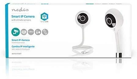 Bevielė išmanioji Wi-Fi vaizdo kamera 2MP (1080P), su mikrofonu, naktiniu pašvietimu IR, balta, Nedis Smart Life