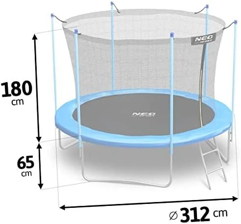 10 pėdų / 312 cm sodo batutas su vidiniu tinklu ir kopėčiomis „Neo-Sport“