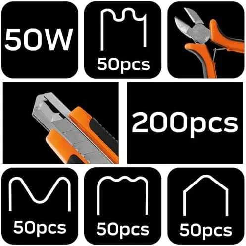 Lutownica 50 W plastikinio lituoklio rinkinys + 200 kablių + peilis + replės