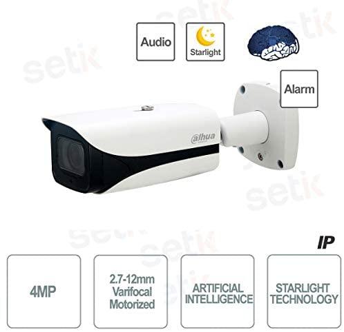 Dahua IP kam. AI 4M 2K cilindras. STARLIGHT + su LXIR iki 50 m, 4 MP (2688 × 1520) 1 ~ 25 kadrų per sekundę, 2,7–12 mm, H.265+, ePoE