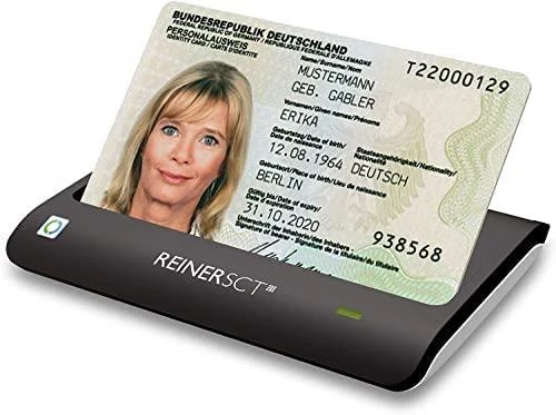 Reiner RFID skaitytuvas su Vokietijos asmens tapatybės kortele