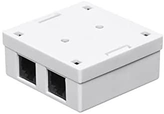 NETRACK 106-21 Netrack sukomplektuotas ant paviršiaus montuojamas lizdas 2xRJ45 8p8c UTP Cat6 LSA