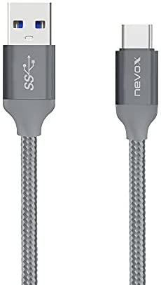 Kabelis USB Nevox USB-A - USB-C 1 m Pilka (1457)