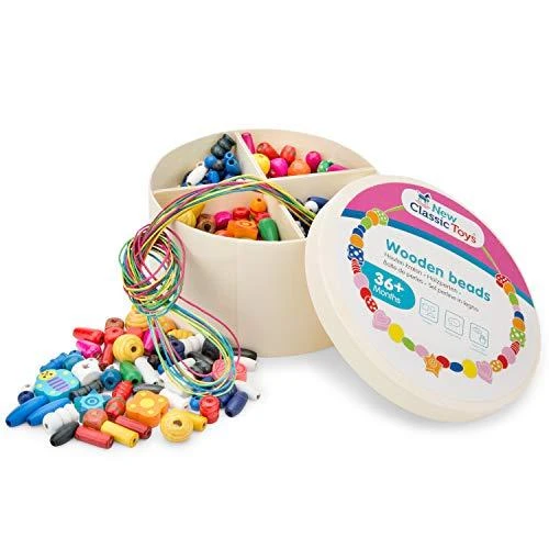 Viga New Classic Toys Įvairiaspalvių karoliukų rinkinys