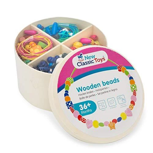 Viga New Classic Toys Įvairiaspalvių karoliukų rinkinys