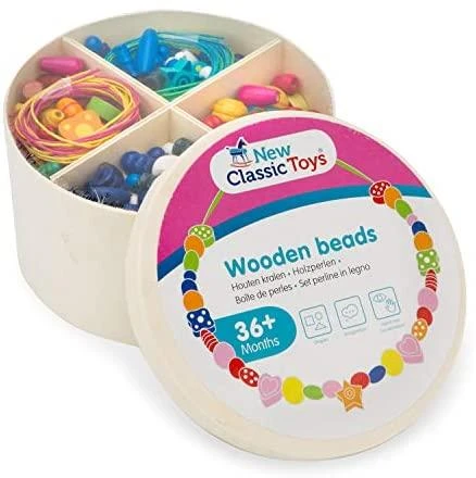 Viga New Classic Toys Įvairiaspalvių karoliukų rinkinys