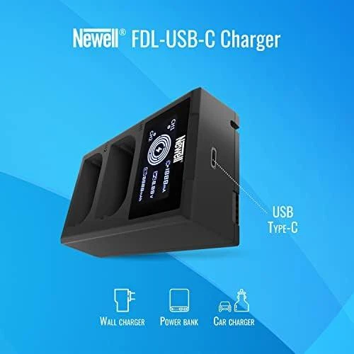 Dviejų kanalų įkroviklis Newell FDL-USB-C skirtas NP-FZ100 baterijai