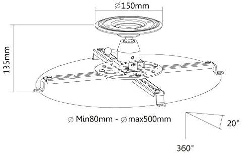 Neomounts NEWSTAR PROJEKTORIAUS LUBŲ MONTAVIMAS (AUGIS: 19 CM) 10 KG Juodas