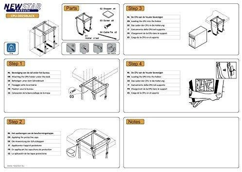Neomounts by Newstar CPU Holder (PC aukštis: 3-60 cm / plotis PC: 8-70 cm) - Juodas