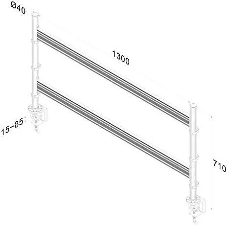 Laikiklis Neomounts NEWSTAR PLOKŠČIO EKRANO STALO ĮRANKIŲ JUOSTA 6 EKRANŲ (70 X 130 CM) 10-24" Sidabrinis